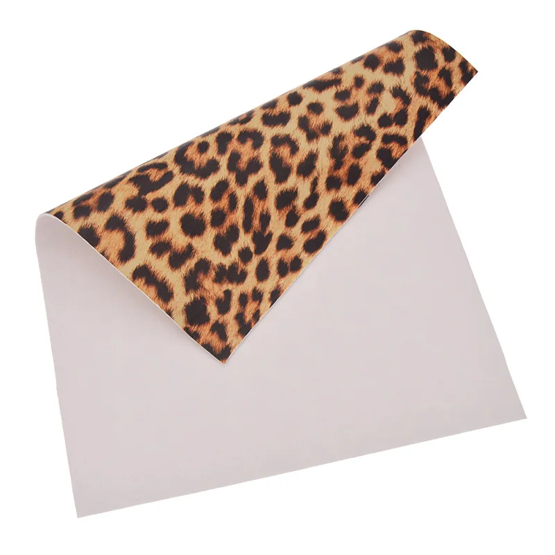 New 1/2 Yard Synthetic PU Leather Printed Fabric For Bows Leopard Faux Leather DIY Sewing Crafts Accessories