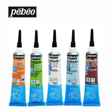 3D ткань краски DIY тонкая подводка Ручка 20 мл Pebeo блеск серии Перманентный цветной маркер фосфорное масло пигментная краска художественные принадлежности