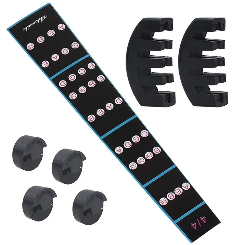 7 Pieces Rubber Violin Practice Mute Set, Included 2 x Claw Style Mute and 4 x Round Tourte Style Mute and 1 x Violin Note Stick