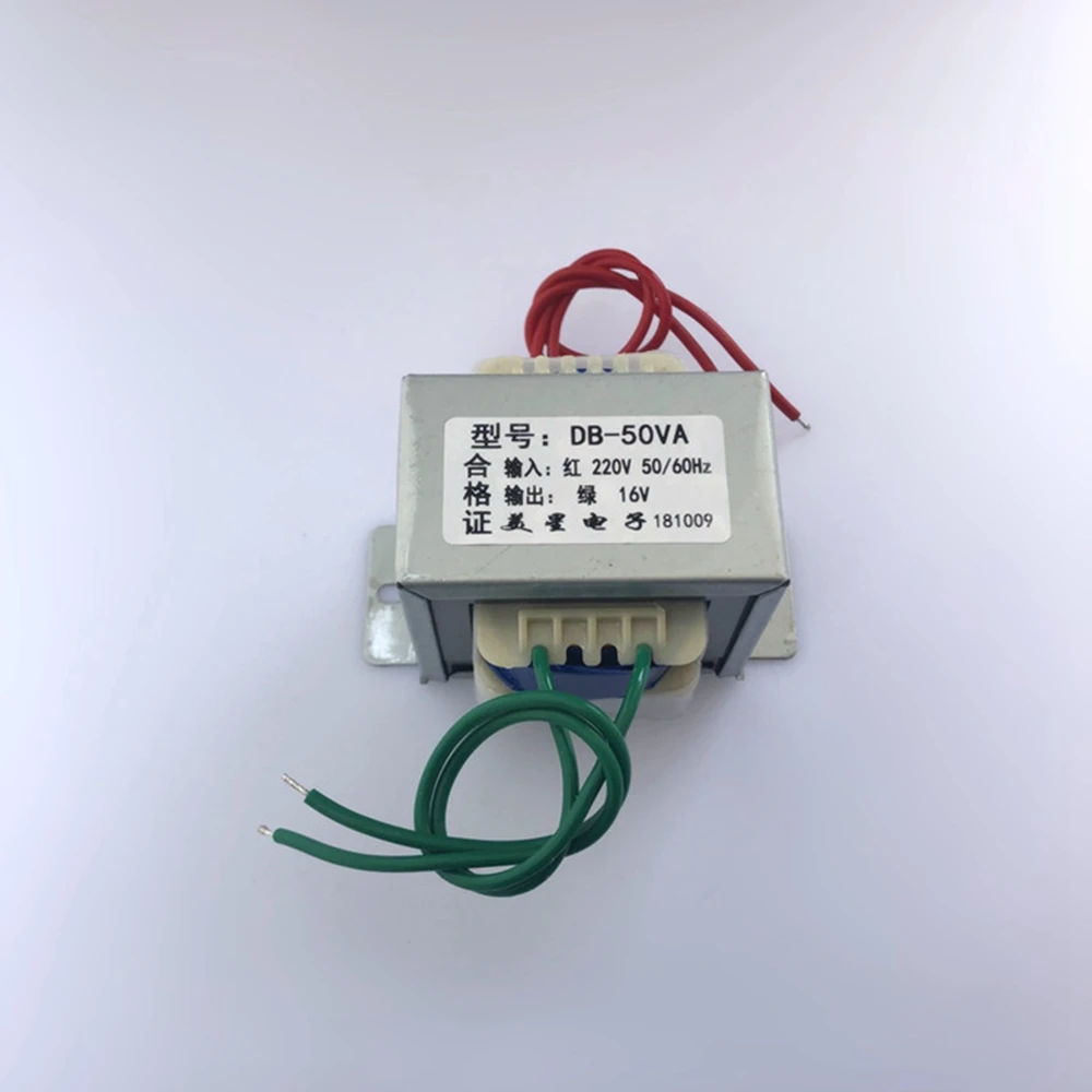 EI66-44 типовой трансформатор напряжения DB-50VA 220V to 16V Номинальная мощность 50 Вт 3.2A AC16V входное напряжение AC220V 50 Гц-фазный трансформатор
