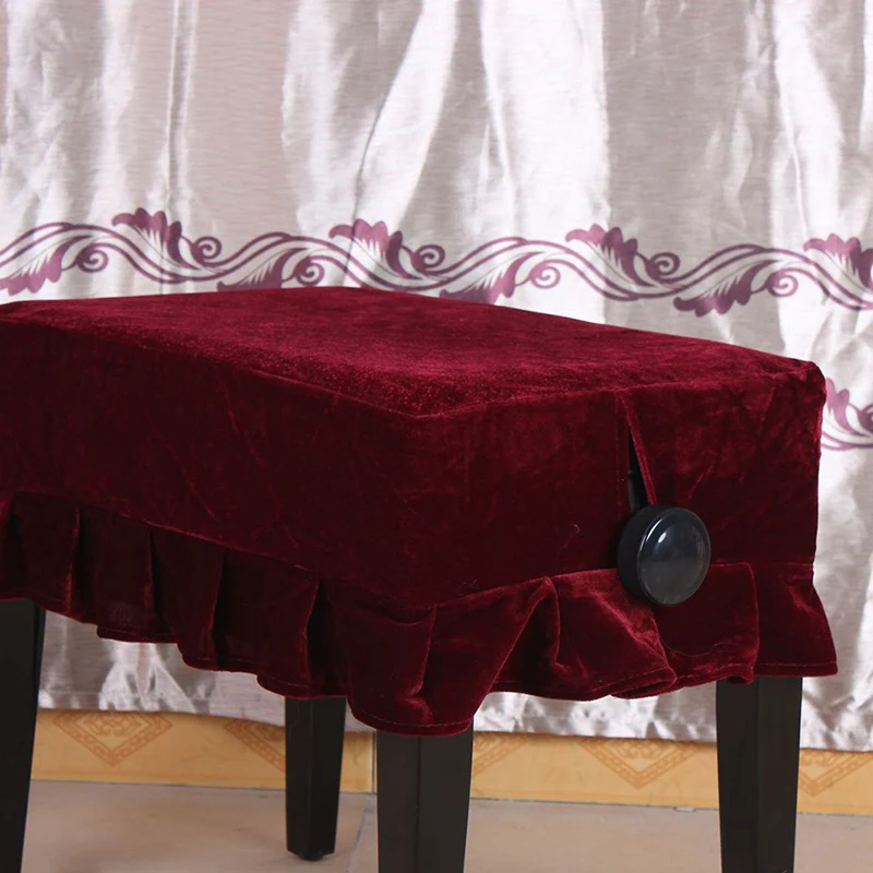 

Multi-color Piano Stool Cover Hot Sale Pleuched Chair Bench Dust Cover Decoration Cloth Piano Single Seat Chair Stool Seat Cover