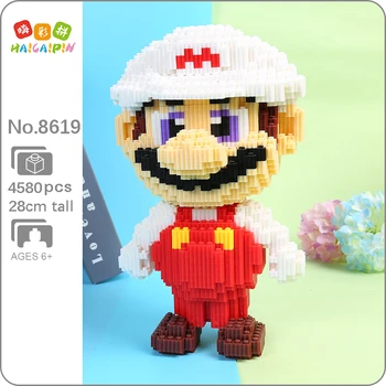 

Xizai 8019 Game Super Mario Fire Mario 3D Model 4580pcs DIY Mini Magic Blocks Bricks Building Toy for Children 28cm tall no Box