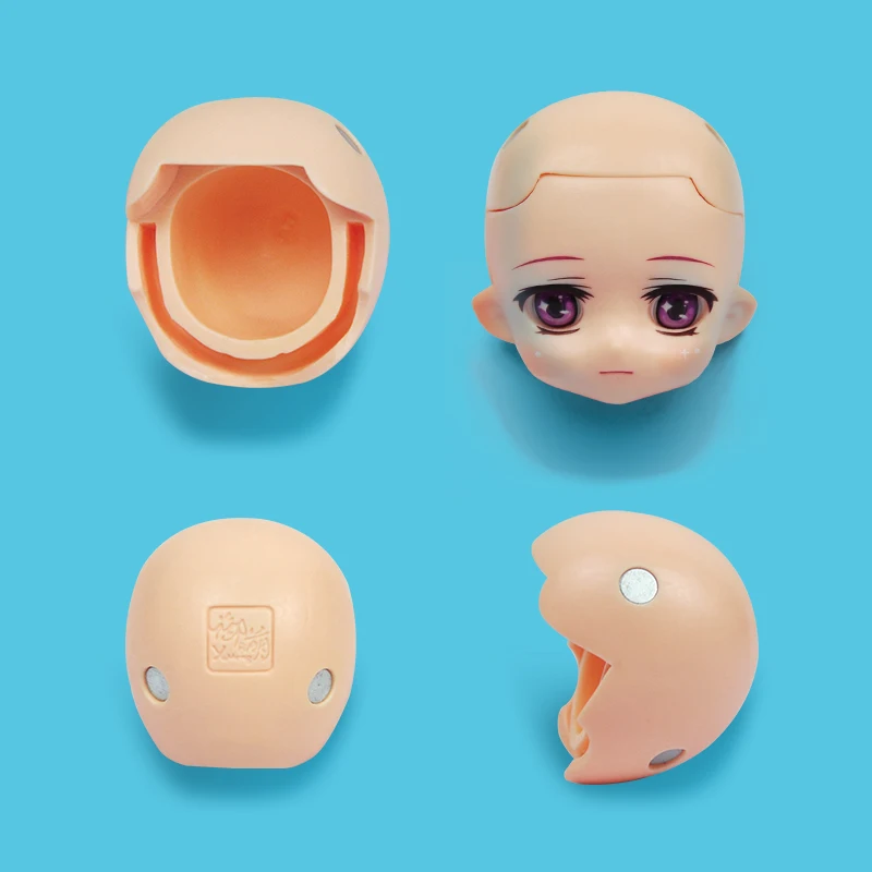 Doll Accessories: ob11doll Head YMY Head Bald Can Be Installed with Gsc Clay Man Replacement Face Open Eyelid 1/12bjd Doll Accessories