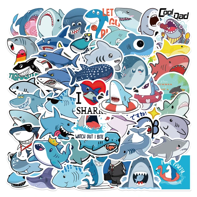 Marine Organism Shark Graffiti Stickers: Unleash your Creativity!