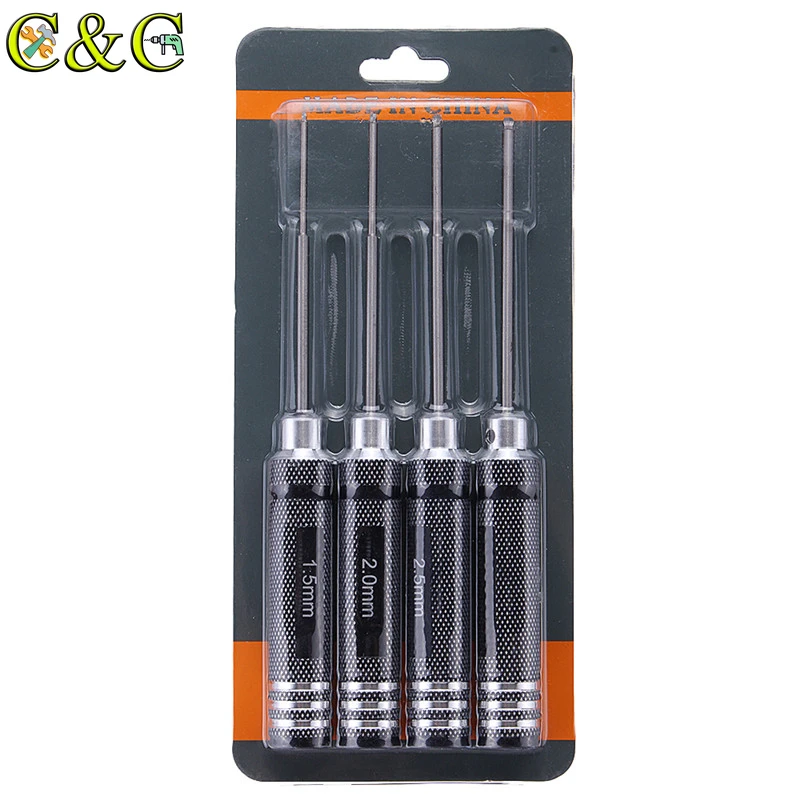 4 шт RC инструментов шестигранный 1,5/2,0/2,5/3,0mm HSS шар Отвертки Набор инструментов черный набор инструментов для ремонта автомобилей, вертолет игрушки