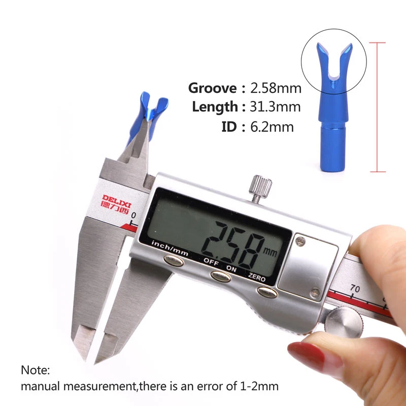 Archery Aluminum Alloy Insert Arrow Nock Pin Nock Fit 6.2mm 4.2mm 3.2mm Arrow Shaft bow Accessories 6pcs