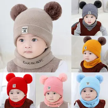 

Toddler Crochet Infant Baby Girl&Boy Knit Hat Kids Beanie Winter Cap Scarf Set