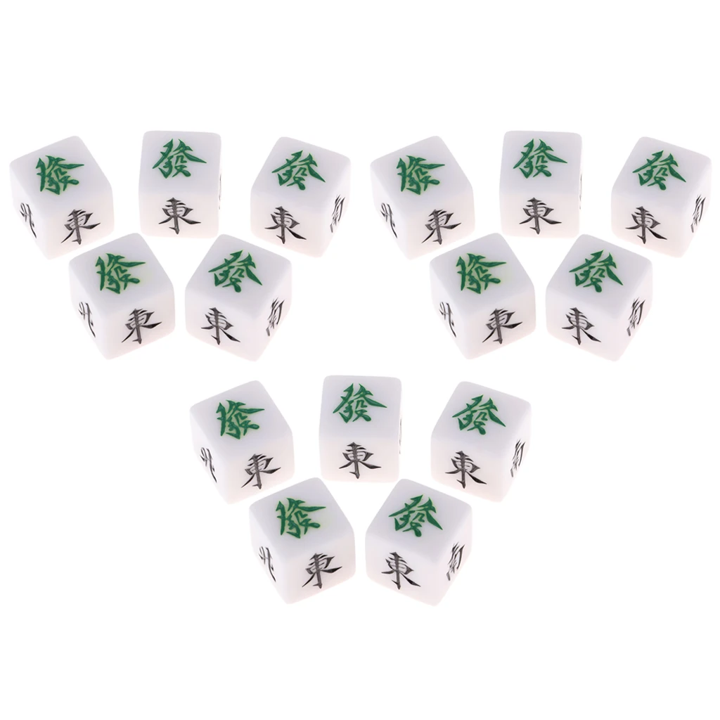 15x Mahjong Dice and Wind Acrylic Directions Dices Set 22x22x22mm