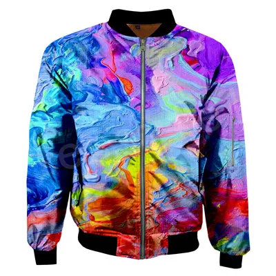Tessffel New Fashion Harajuku Oli printing Art illusion Funny Colorful Men/Women 3DPrint Zipper/Hoodies/Hoodie/Bomber Jackets s3 - Color: Jackets