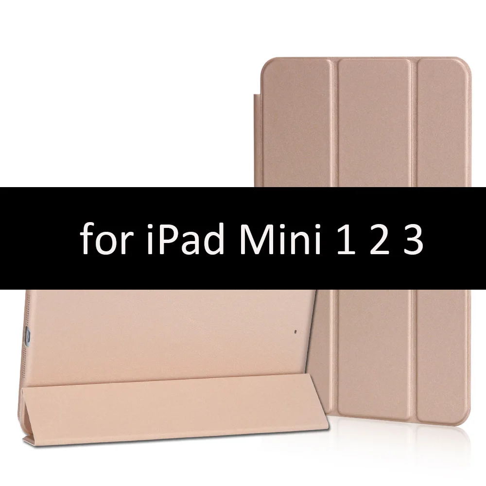 Чехол для iPad Mini 5 4 3 2 1 чехол GOLP PU кожаный тройной бумажник откидной стенд магнитный автоматический режим сна смарт-чехол для iPad Mini 5 чехол - Цвет: Gold-123