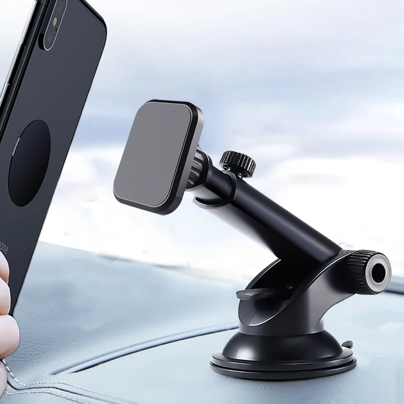 

Car Phone Holder For iPhone Xiaomi Cell Mobile Phone Windshield Dashboard Telescopic Suction Cup Car Mount Magnetic Holder Stand