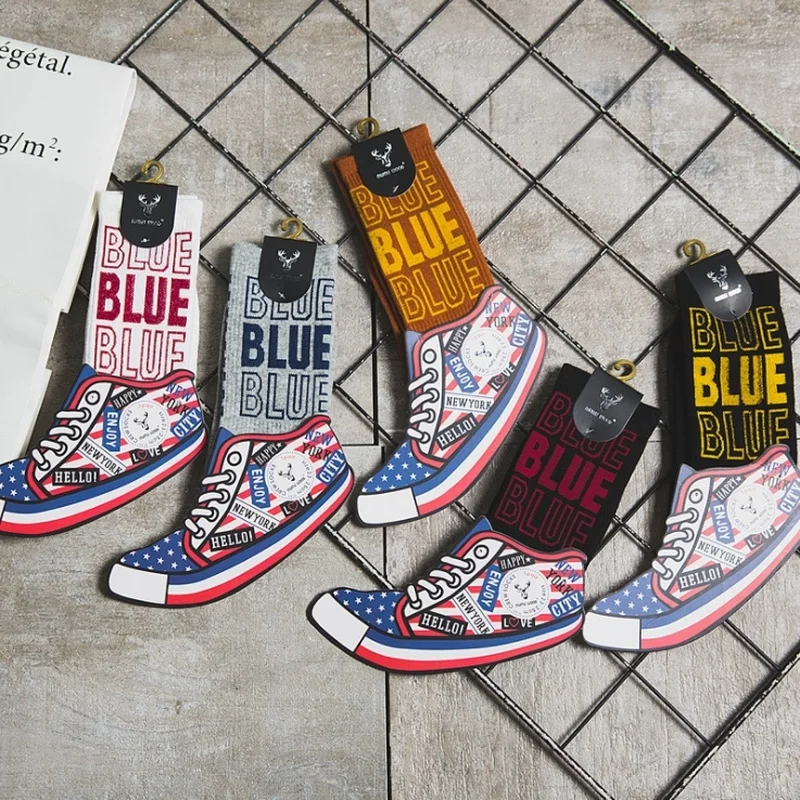 1 пара осенне-зимних трендовых спортивных пар носков для мужчин и женщин носки для скейтборда в европейском и американском стиле синие сетчатые красные носки