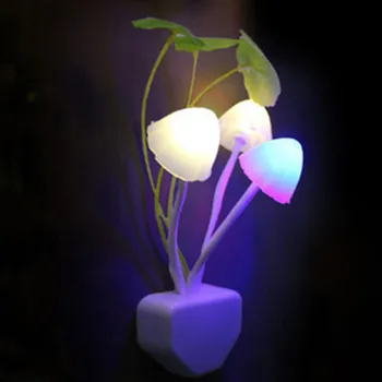 

Lovely Colorful Plant LED Night Light Lamp Mushroom Romantic Lotus Leaf Night Lighting For Home Art Decor Illumination US/EU