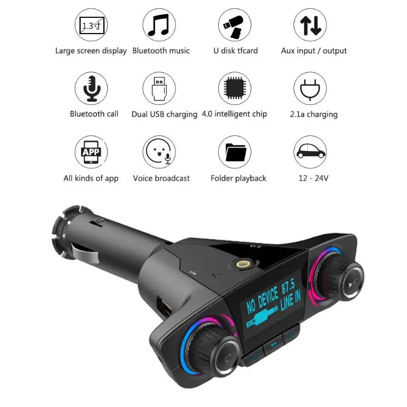 Автомобильный Bluetooth fm-передатчик Aux модулятор аудио MP3-плеер Автоаксессуары