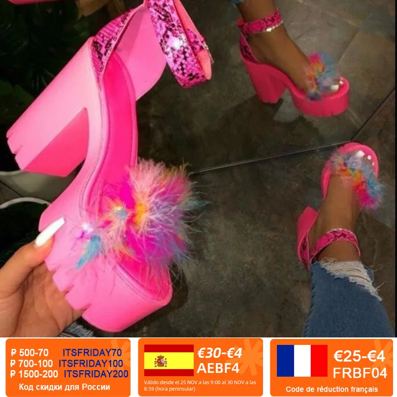 Женские босоножки на платформе розовые удобные сандалии с открытым носком