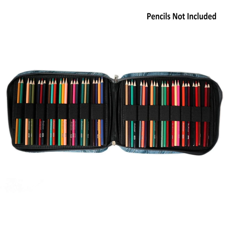 Large Capacity Coloured Pencils Case for 150 Pencils Pen Markers Multi-Layer Pen Holder Bag for Stationery Organization School A