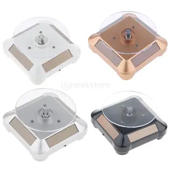 

Solar Powered / Battery Rotating Display Stand Turntable with LED Light for Jewelry Watch, Convenient