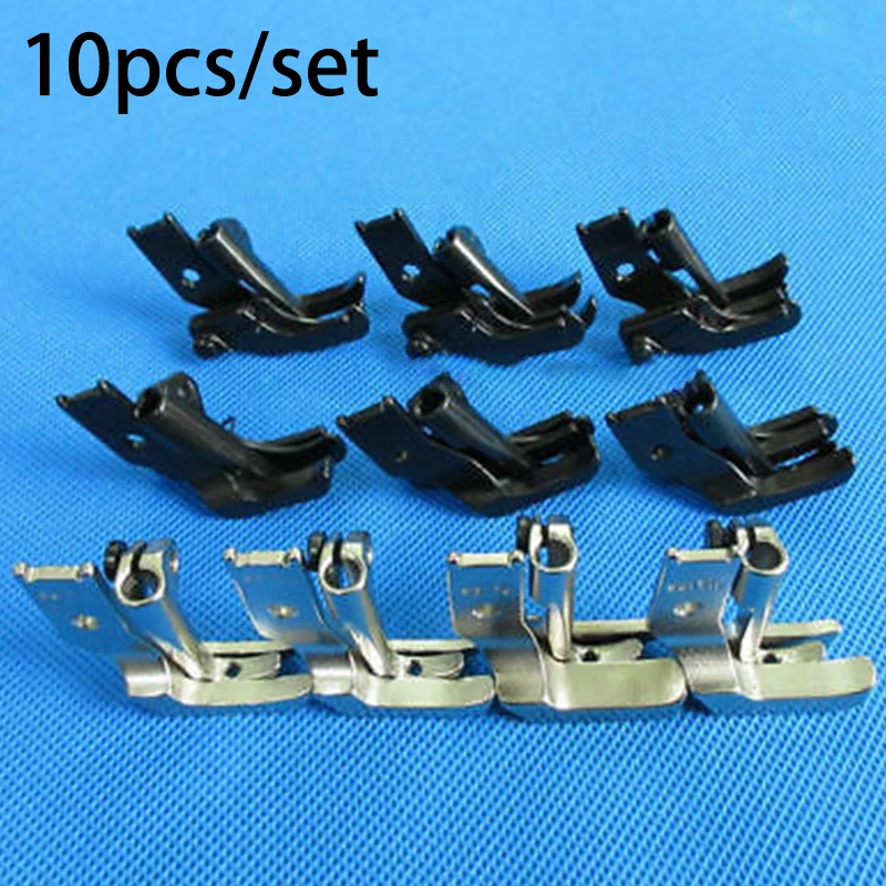 

10 Sets Piping & Walking Foot With R & L Edge Guide For JUKI DNU-1541 241 LU-563
