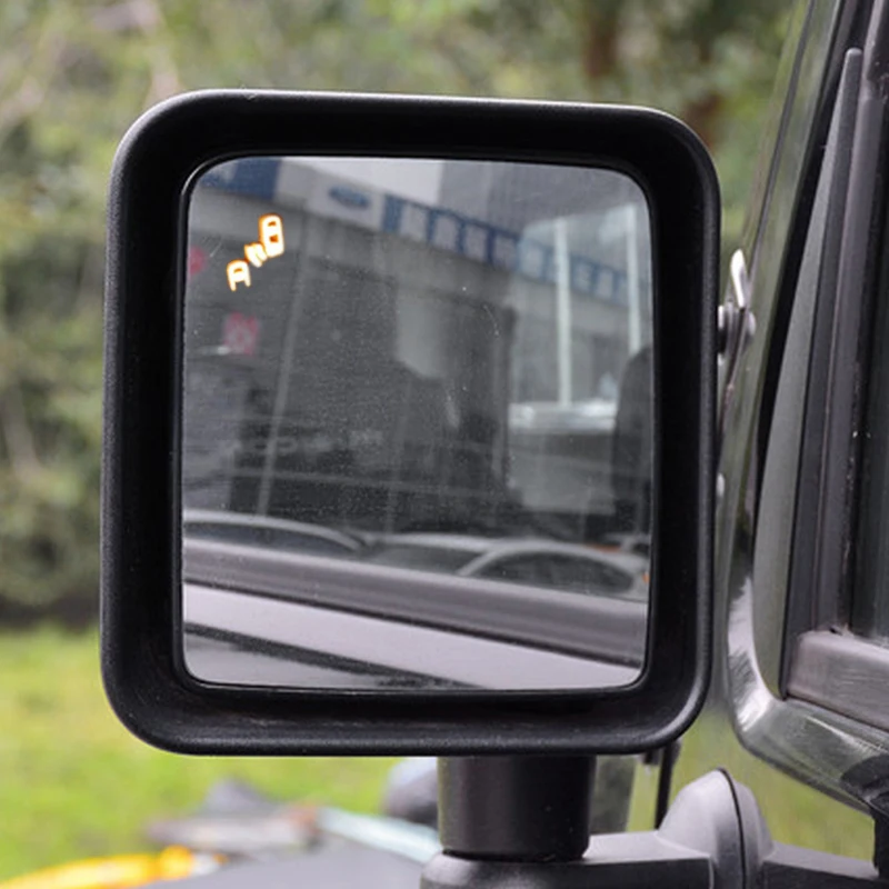 US $194.48 Rear View Mirror Antirain Free Fog LED Indicator Function Alarm Radar System Blind Spot Detctive Sensor For Wrangler JK JL