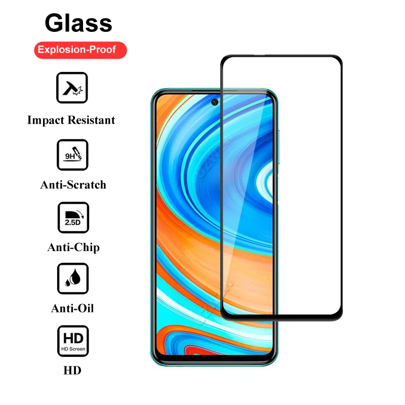 Закаленное стекло для Xiaomi Redmi Note 9 Pro 9s 8 8T 7 9A 8A 7A Защитное экрана|Защитные стёкла и