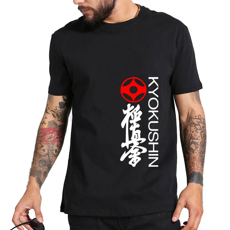2019 Модные свободные черные топы Homme Tees Kyokushin Karate Masutatsu Oyama Япония футболки для