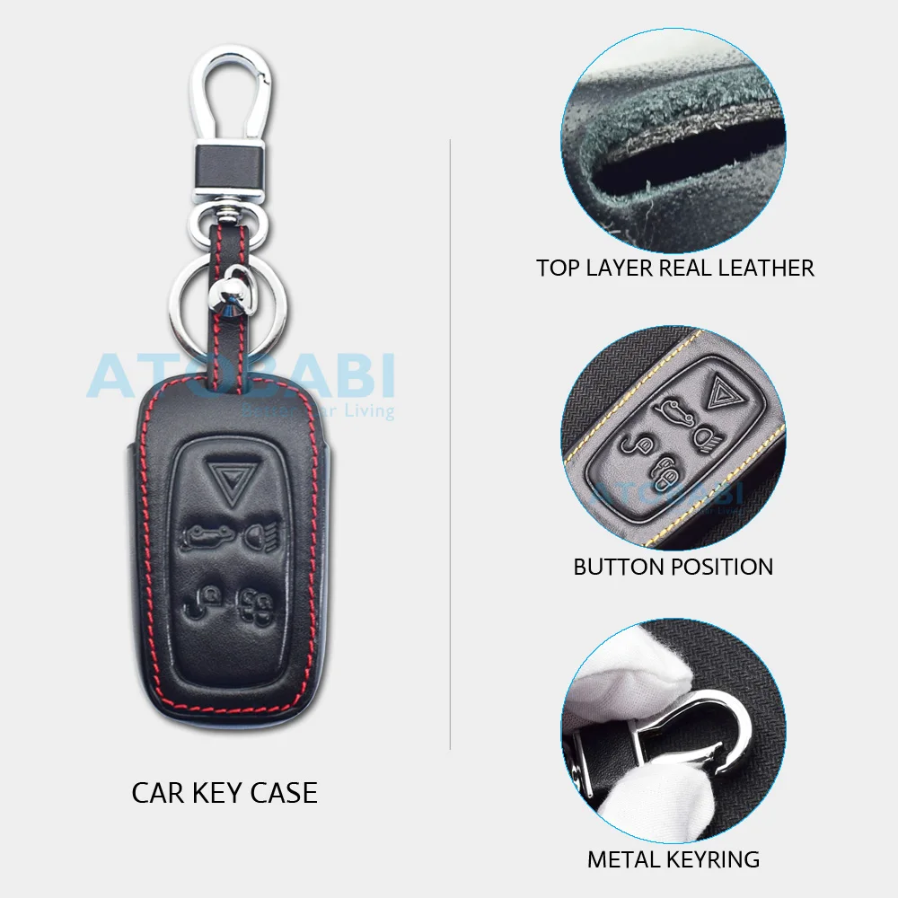 Кожаный чехол для автомобильного ключа Land Rover LR4 LR2 Discovery Rang Sport Evoque 5 кнопок умный