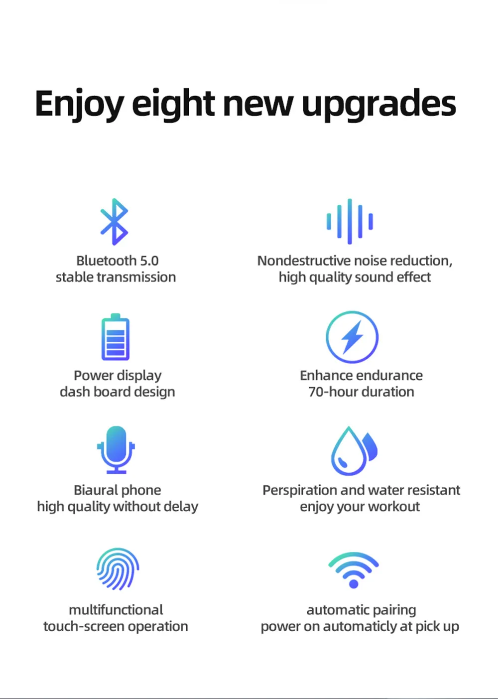 Беспроводные bluetooth-наушники с микрофоном V5.0 стерео Спортивная гарнитура шумоподавление мощный светодиодный дисплей 2000 мАч power Bank