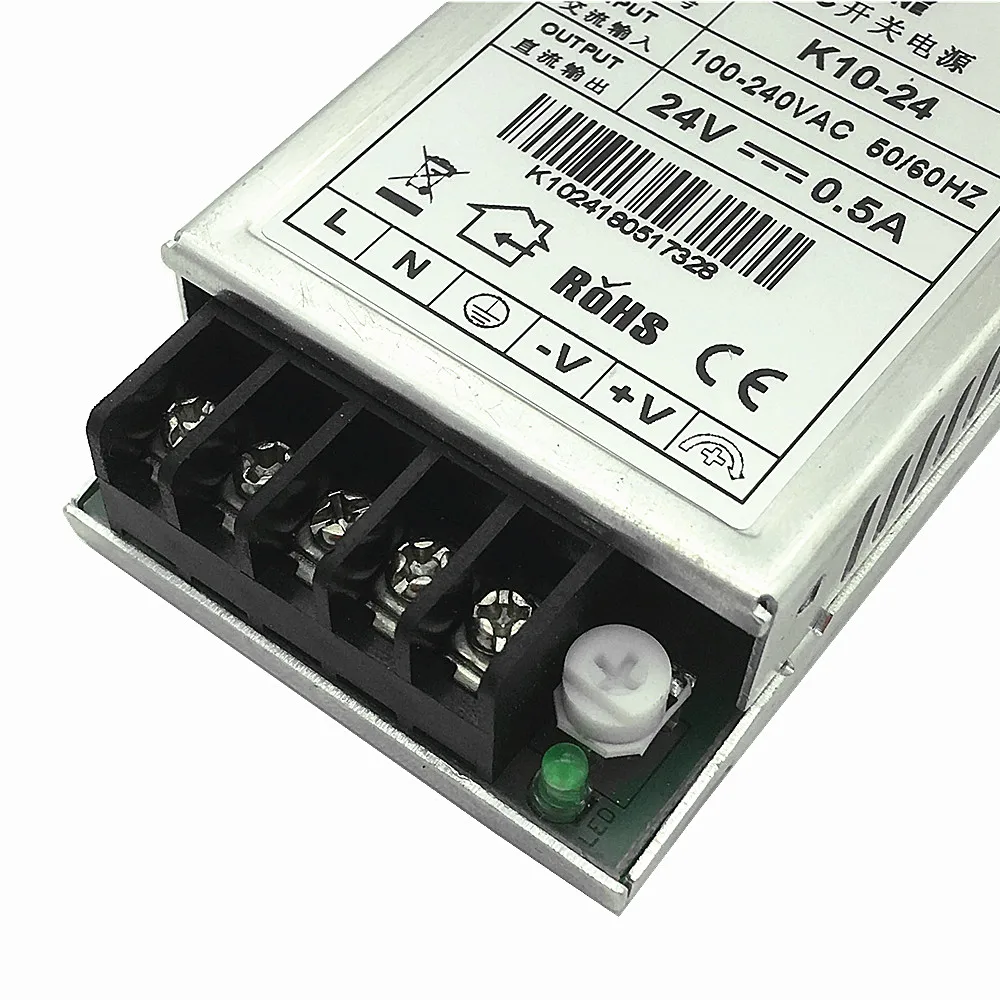 Мини ac-dc Блок питания 10 Вт 24 В 0.5A, один выход для светодиодного драйвера, ультратонкий источник Питания SMPS 110 В/220 В до 24 В