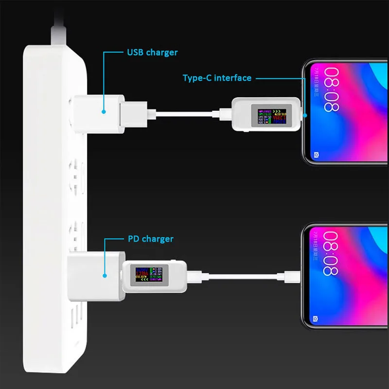10 в 1 DC тип-c USB тестер тока 4-30 в измеритель напряжения синхронизации Амперметр цифровой монитор отключение индикатор питания зарядное устройство