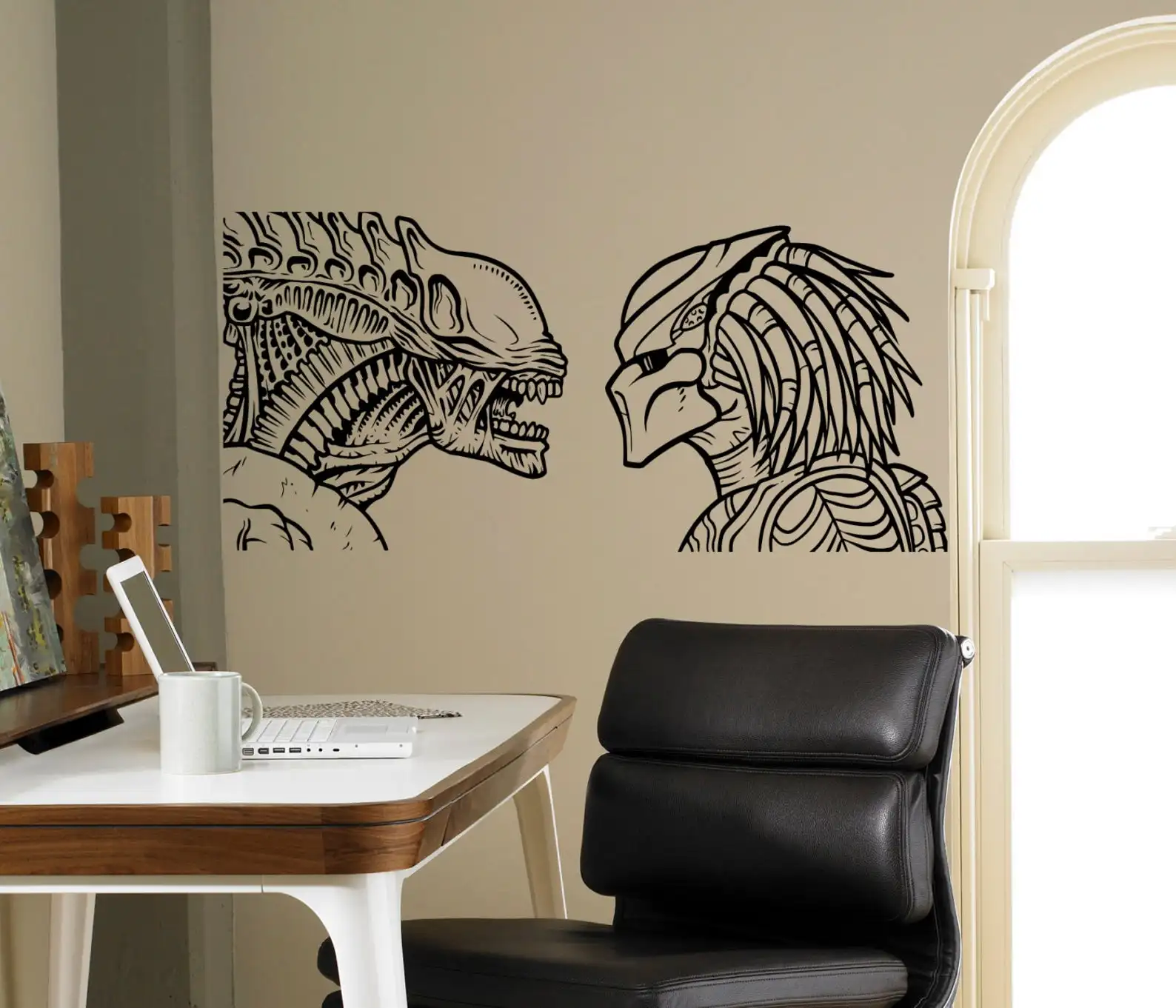 Alien Vs Predator Wall Vinyl Sticker Movie Wall Sticker Home Interior Soggiorno Camera Da Letto Trend Decoration Adesivo Rimovibile Y10