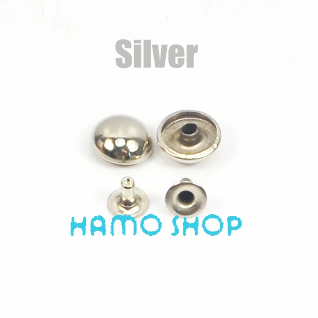 Round Silver 100 шт, все размеры, Стильные Заклепки с шипами, пятна, голова гвоздика, панк-рок, сделай сам, кожа, ремесло, для одежды, сумки, обуви, части, украшения - Цвет: Round Silver
