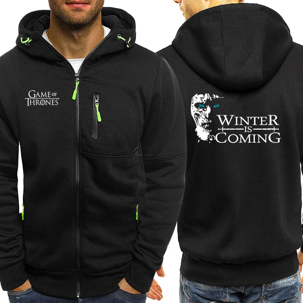 Зима, осень,, куртки на молнии в стиле хип-хоп, Игра престолов, мужская спортивная одежда с капюшоном, пальто в стиле хип-хоп, худи с длинным рукавом - Цвет: black6