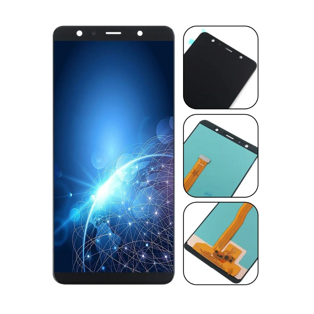 6," супер AMOLED с рамкой lcd для samsung Galaxy A7 lcd A750 SM-A750F lcd дисплей и кодирующий преобразователь сенсорного экрана в сборе lcd