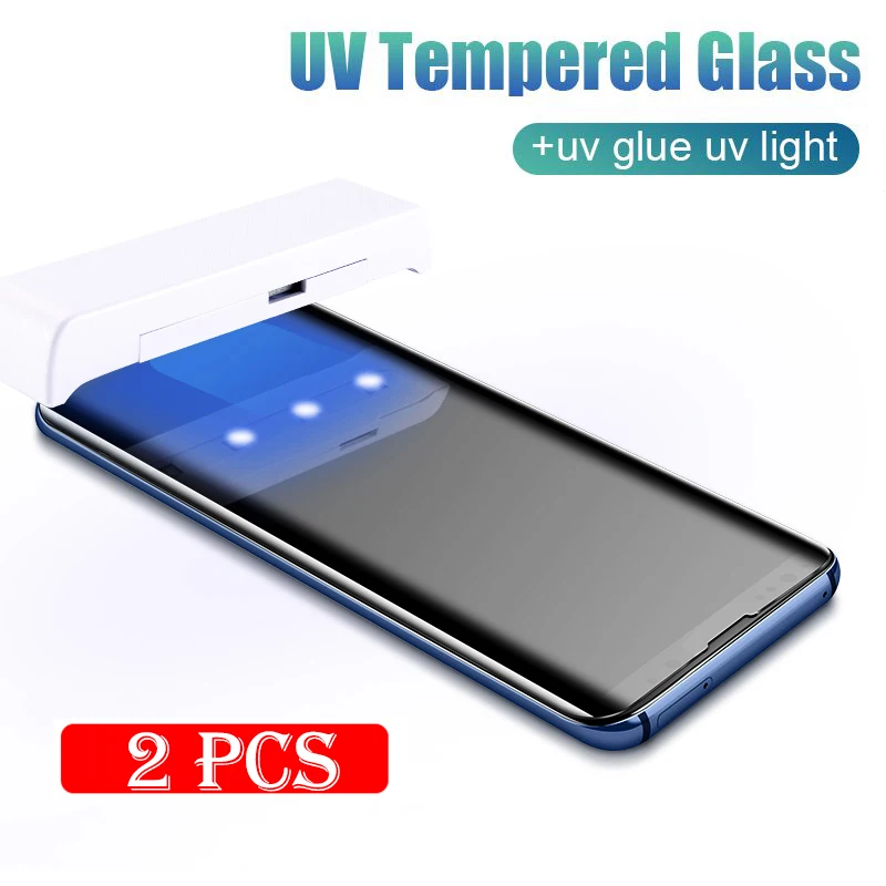 

100D UV Tempered Glass For Samsung Galaxy S9 S8 S10 Plus Note 10 9 8 Full Liquid Screen Protector Film For Samsung S8 S9 S7 Edge