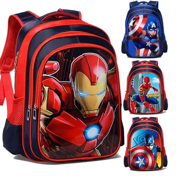 

Comics Superhero Iron Man Captain America Boy Girl Children Kindergarten School bag Teenager Schoolbags Kids Student Backpacks