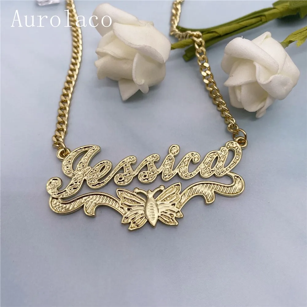 Thin Nameplate Necklace Simone Smith Zodiac Nameplate Necklaces Taurus