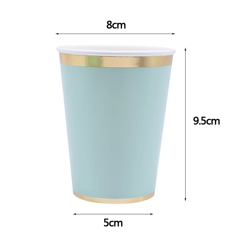B03-8pcs Оранжевый, розовый, синий, светло-зеленый одноразовые столовые приборы вечерние бумажные тарелки и стаканы детские салфетки украшения для дня рождения - Цвет: B03-8pcs