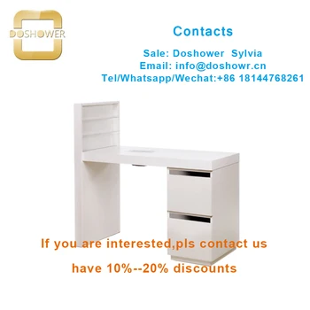 

Doshower DS-W1935 european style white cheap nail table with dust collector nail table for nail manicure table beauty salon