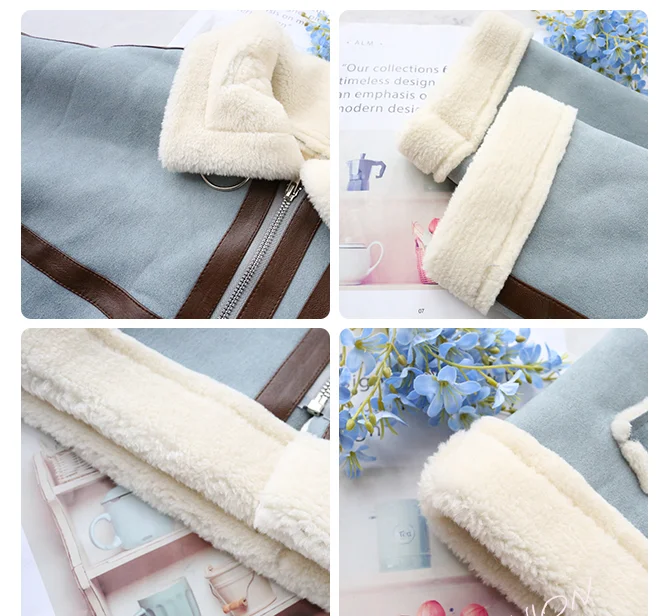 KoHuiJoo зимнее замшевое кожаное пальто женские толстые теплые зимние куртки из овечьей шерсти женские Лоскутные Бархатные куртки Уличная