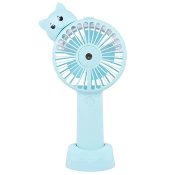 

Portable Water Spray Mist Fan Electric Handheld Mini Fan Cooling Air Conditioner Humidifier for Home Blue