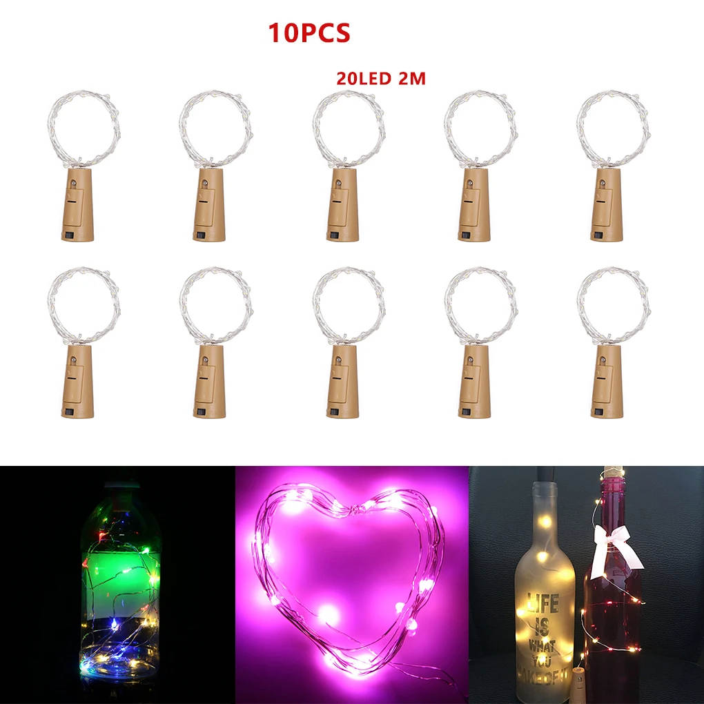

String Light LED Copper Wire Decoration String Lamp DIY Festival Wine Stopper Photography Prop Purple