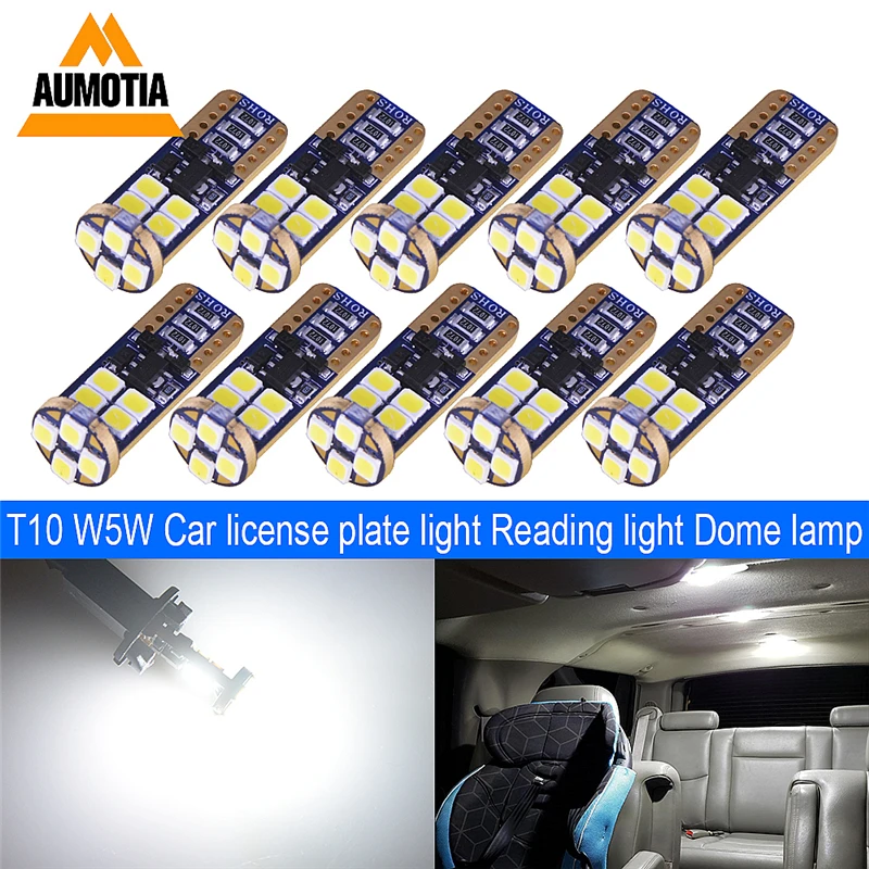10x T10 светодиодный 194 W5W 12 Светодиодный 501 Высокое качество 2835 SMD авто отложным воротником сбоку номерной знак светильник лампа габаритного огня с can-bus