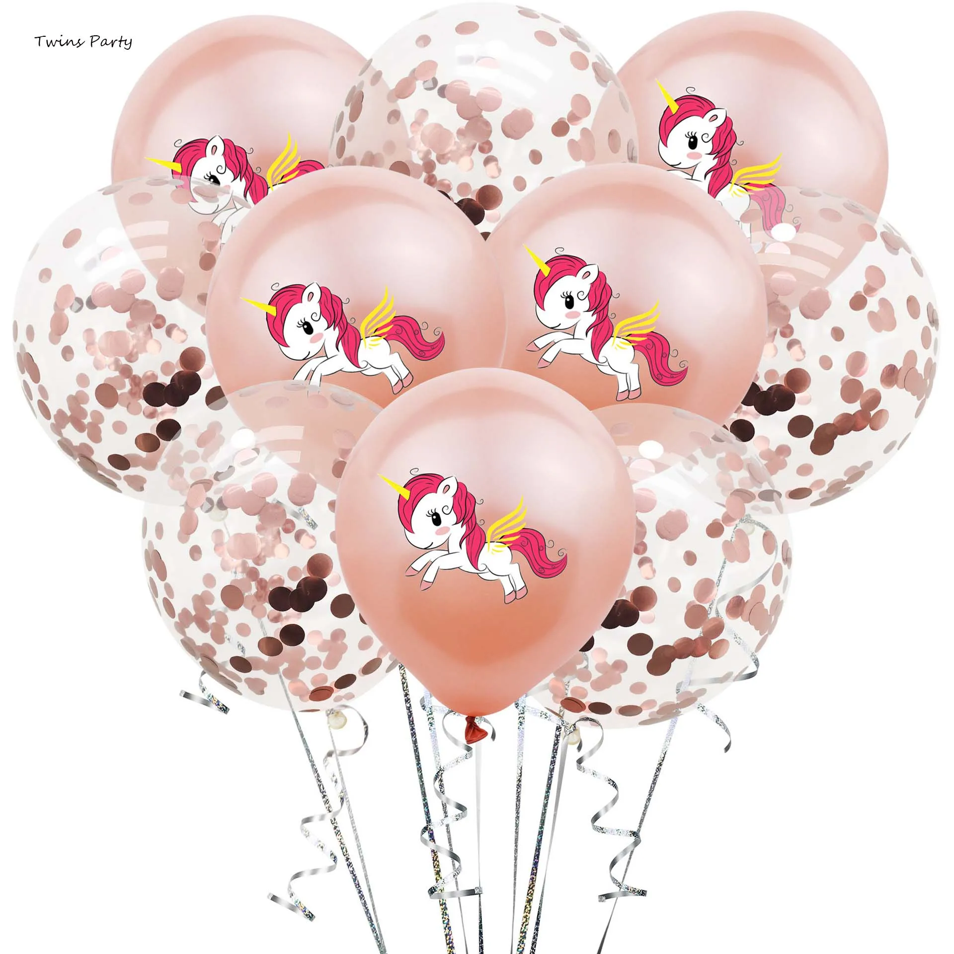

Twins 10pcs 12inches Cartoon Unicorn Confetti Balloons Birthday Party Decorations Kid Balloons Unicorn Party Wedding Balloons Globos