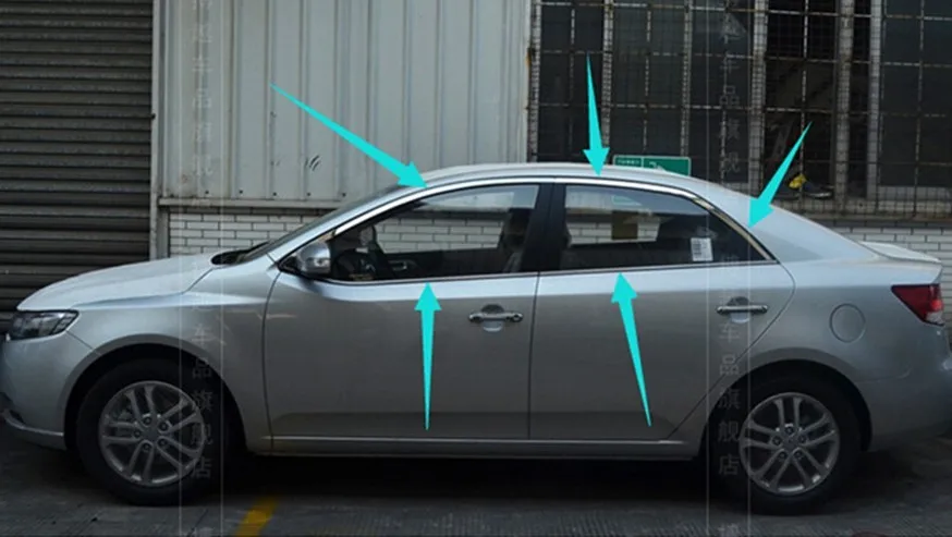 Для Kia Forte 2009-2013(10 шт.) высококачественные полоски из нержавеющей стали, отделка окна автомобиля, декоративные аксессуары для автомобиля, Стайлинг fast s