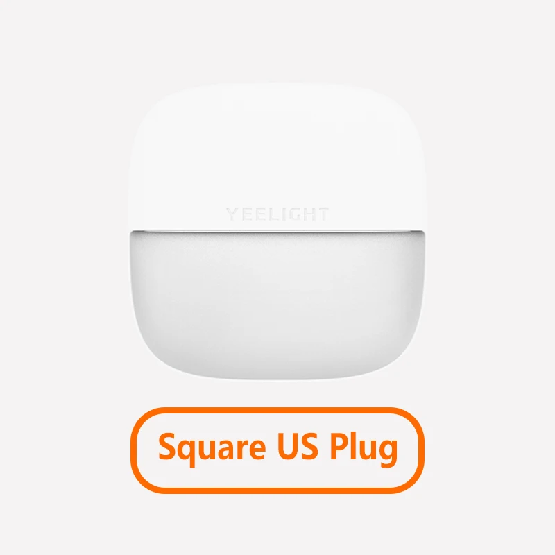 square US Plug Xiaomi Mijia Yeelight светодиодный Ночной светильник, лампа для детей с сенсором, умный настенный светильник для коридора, дома, спальни - Цвет: square US Plug