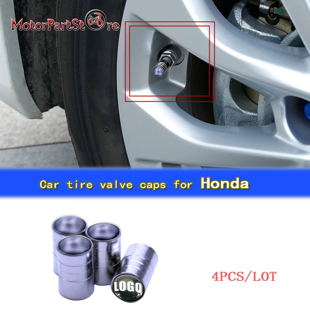 Новинка, подходит для Honda, автомобильные колпачки на колеса, Серебристый Хром, Металлические колпачки на колеса, колпачки на клапан, пневматическая крышка, 4 шт./лот, D10