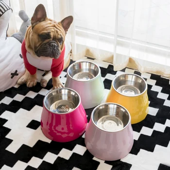 

Stainless Steel Dog Bowl Stand Pet Feeder Dispenser Non Slip Plate Accessorie Comedero Perro Gamelle Chien Dog Feeding KK60WS
