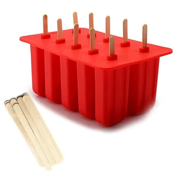 

sicle Molds Food Grade Silicone Freeze Ice Cream Maker with Wooden Sticks for Kids Summer sicle Maker