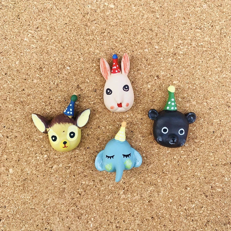 

4 Pcs Elephant Cute Cartoon Thumbtacks Push Pin Decoration Cork Board Photo Wall Thumb Tack Diy Pushpins Office Binding Supplies