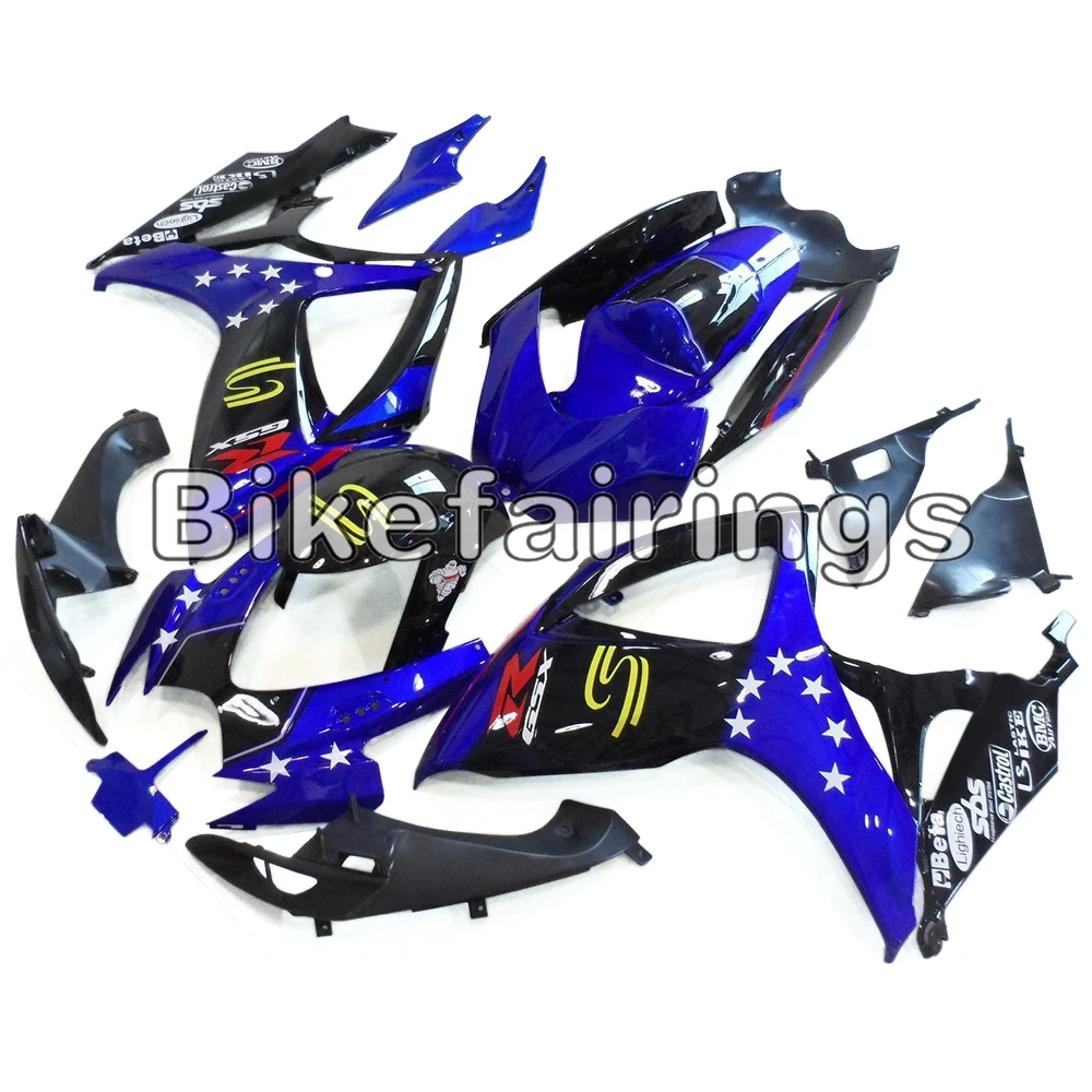 Полный комплект обтекателя Для Suzuki GSXR600 GSXR750 K6 2006 2007 GSX-R 06 07 ABS пластиковые детали для мотоцикла кузов блеск для губ цвет синий, черный; большие размеры